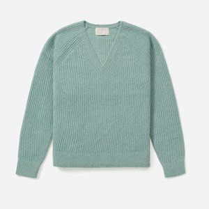 Everlane Alpaca V-Neck Sweater - Size S - Pomona Green
